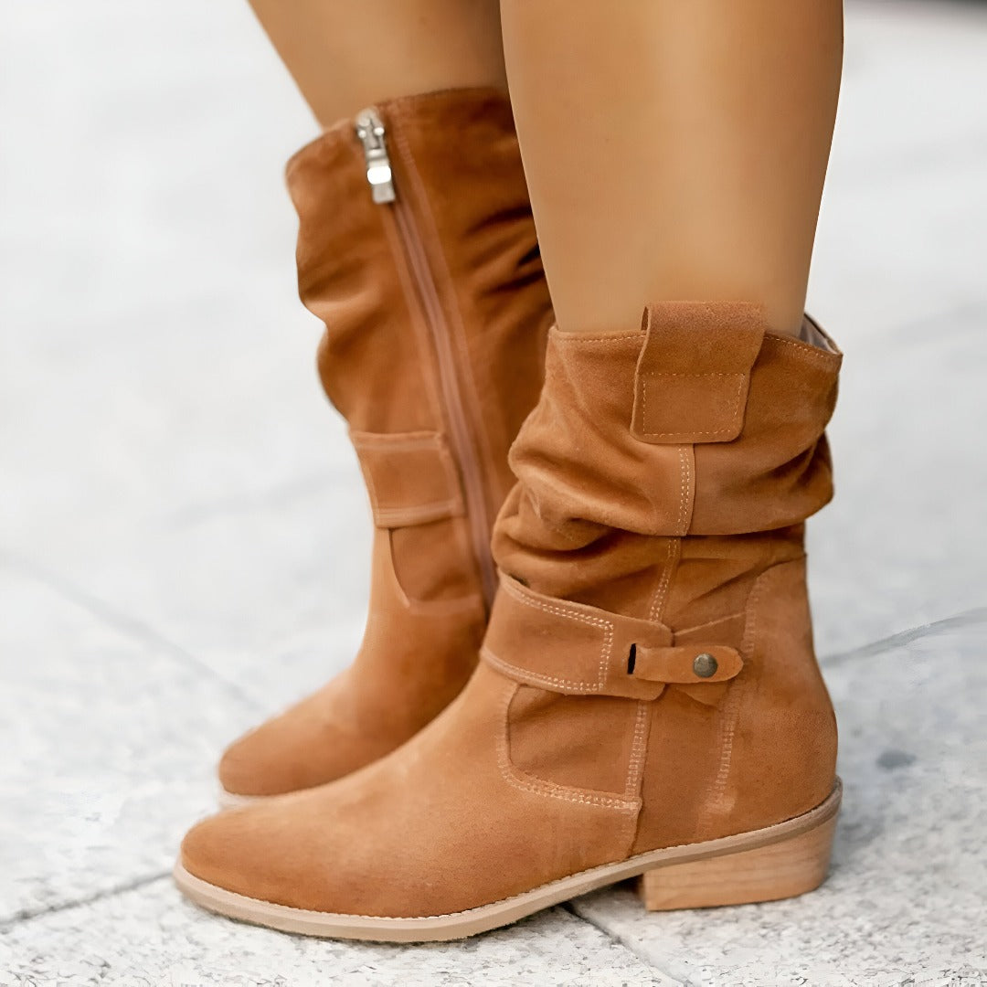 Heidi | Bequeme Damen Stiefel aus Kunst-Wildleder 1