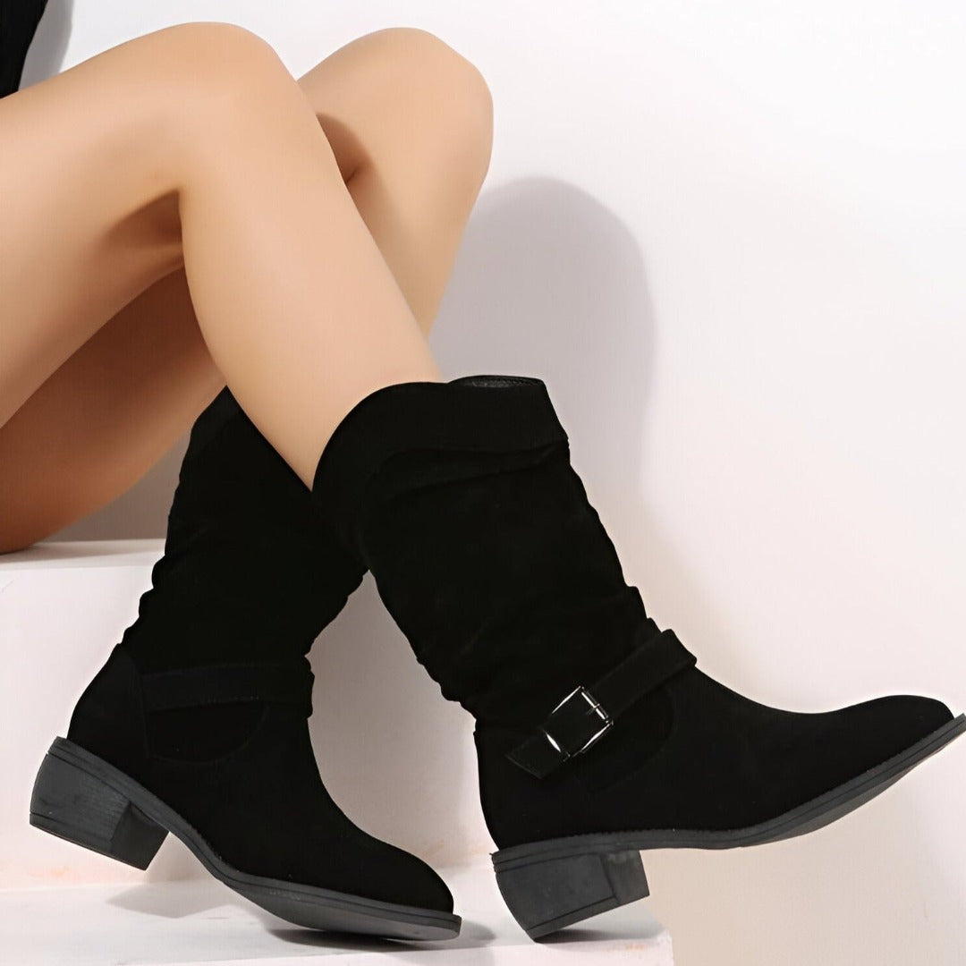 Heidi | Bequeme Damen Stiefel aus Kunst-Wildleder 3