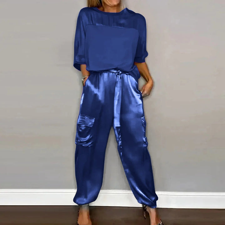 Hela | Elegantes, Bequemes &amp; Vielseitiges Damen Satin Zweiteiler 4