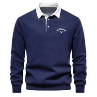 Noah | Elegant Men's Polo Sweater with Contrasting Collar