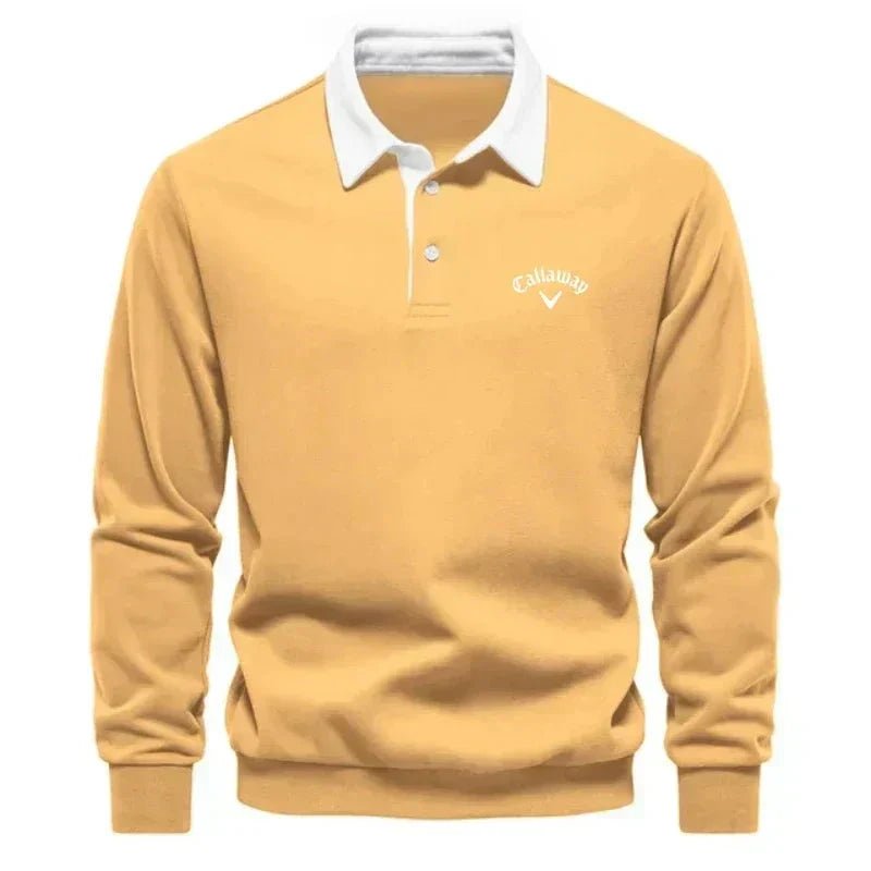 Henry | Herren-Golfpolopullover mit langen Ärmeln, Kontrastkragen und Baumwollmischung 5