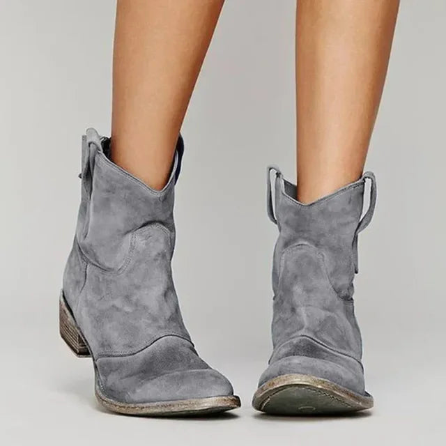 Hilda | Vintage-inspirierte Braune Stiefeletten Damen mit Flachem Absatz 3