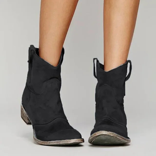 Hilda | Vintage-inspirierte Braune Stiefeletten Damen mit Flachem Absatz 5