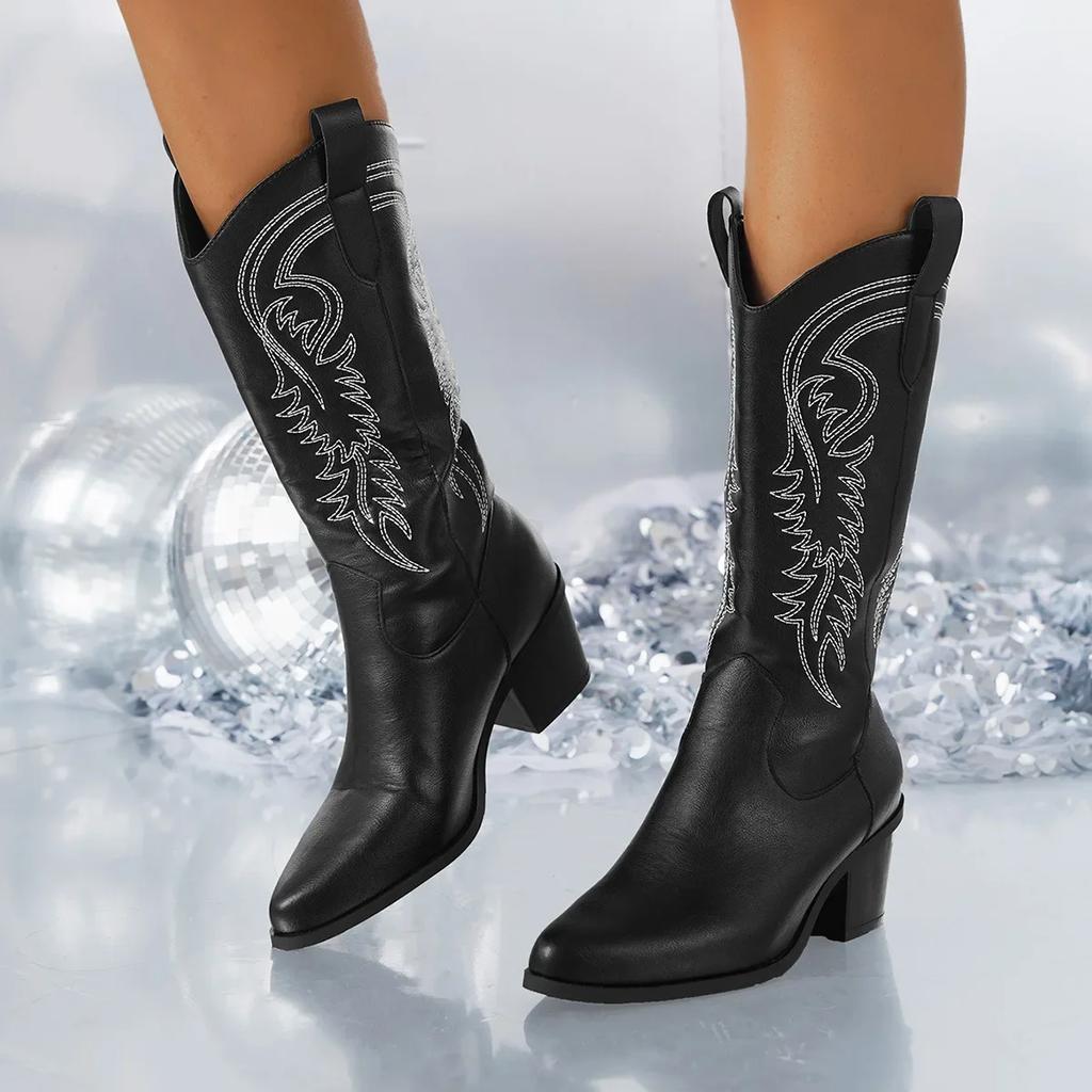 Holly | Cowboystiefel Damen Vintage-Charme Blockabsatz Elegant Westernstyle 4