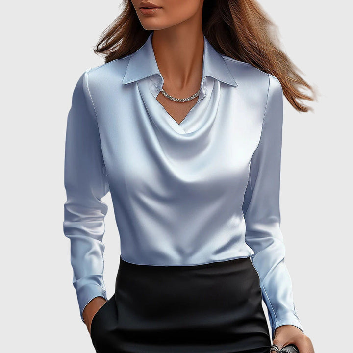 Iris | Elegante Damen Seidenbluse mit Langen Ärmeln – Fließende Bluse aus Seide 3
