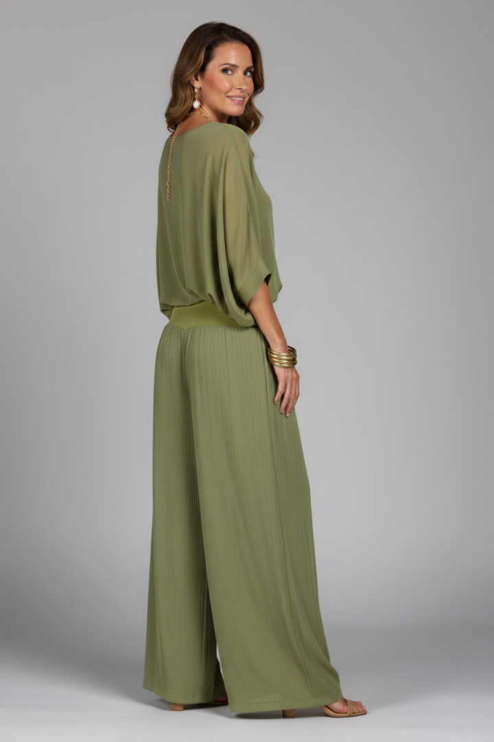 Isabella | Eleganter, Luftiger Zweiteiler Damen Set mit V-Ausschnitt für Sommer 2