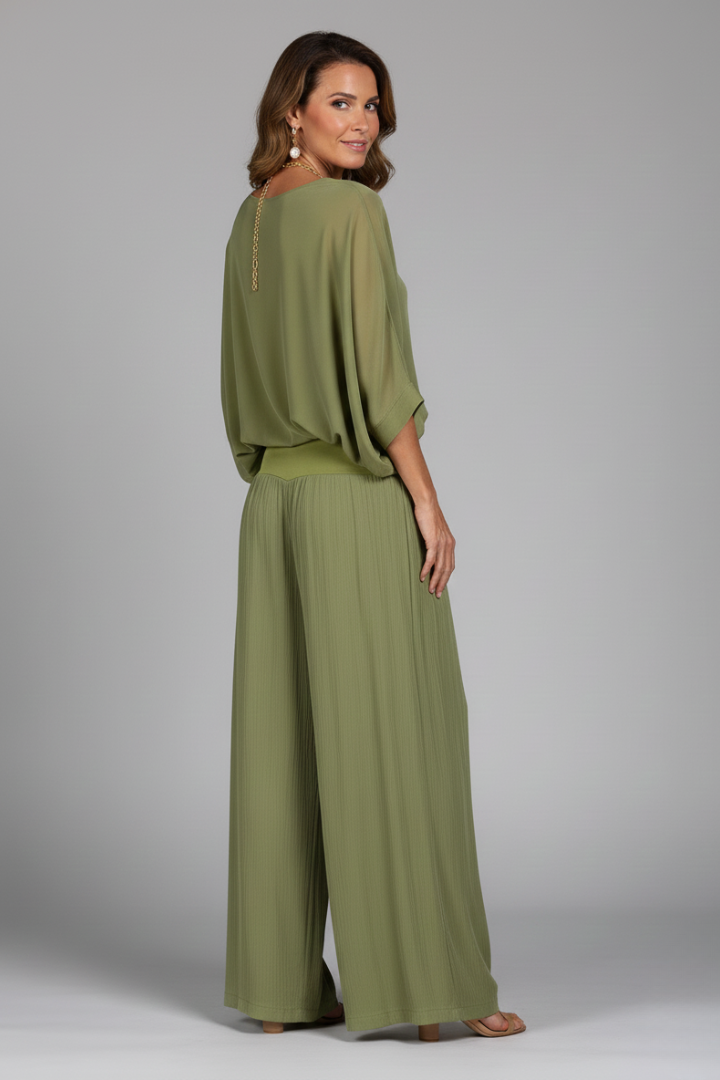 Isabella | Eleganter, Luftiger Zweiteiler Damen Set mit V-Ausschnitt für Sommer 3