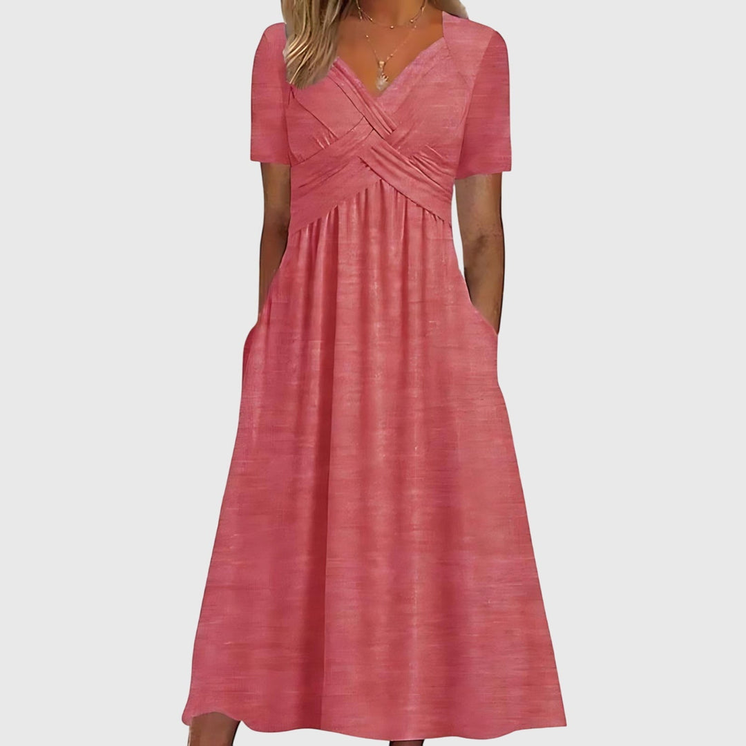 Isabella | Elegantes Midikleid Sommer – Figurschmeichelnd, Mit Integrierter Bauchkontrolle &amp; A-Linie 3