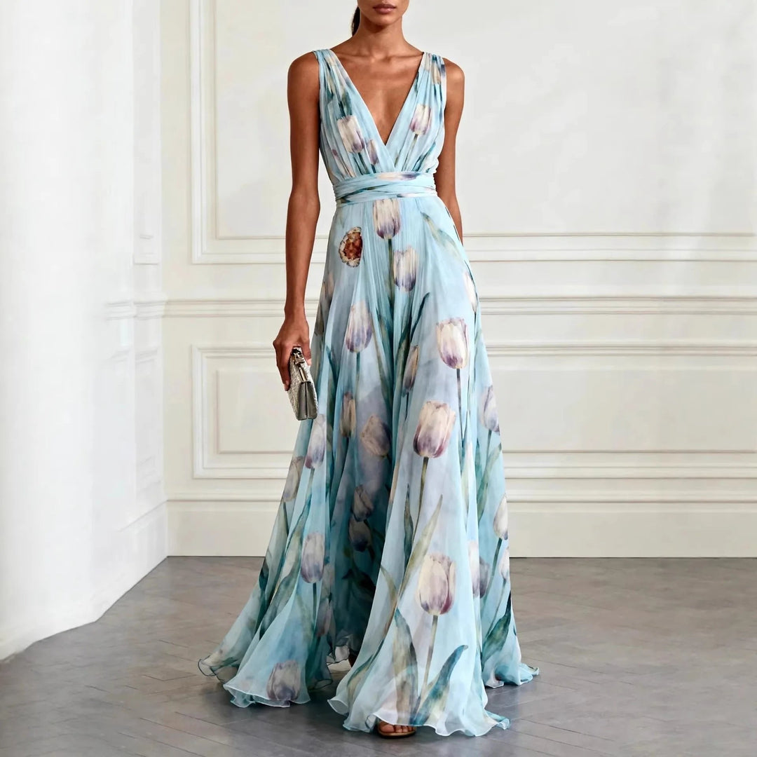 Isabella | Elegantes, Fließendes &amp; Romantisches Maxi-Wickelkleid 0