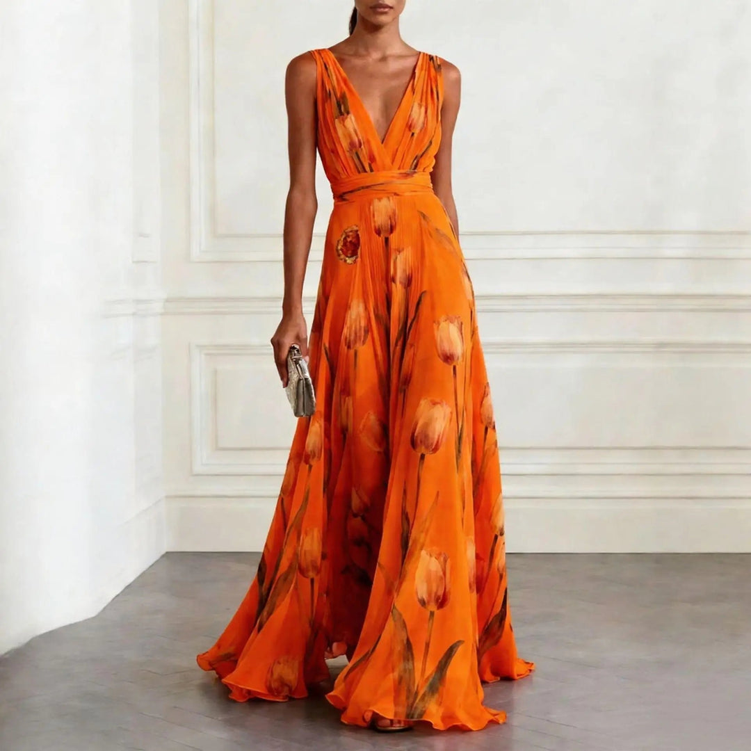 Isabella | Elegantes, Fließendes &amp; Romantisches Maxi-Wickelkleid 4