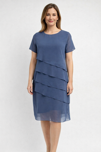 Isabella | Elegant Party Dress with Asymmetric Overlay Look