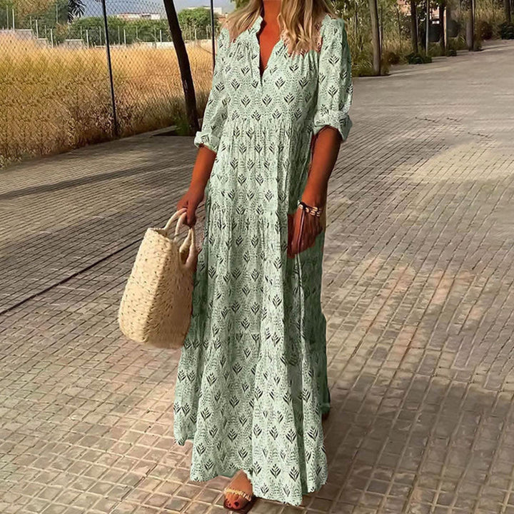 Isabella | Langes Boho-Maxikleid mit V-Ausschnitt 2