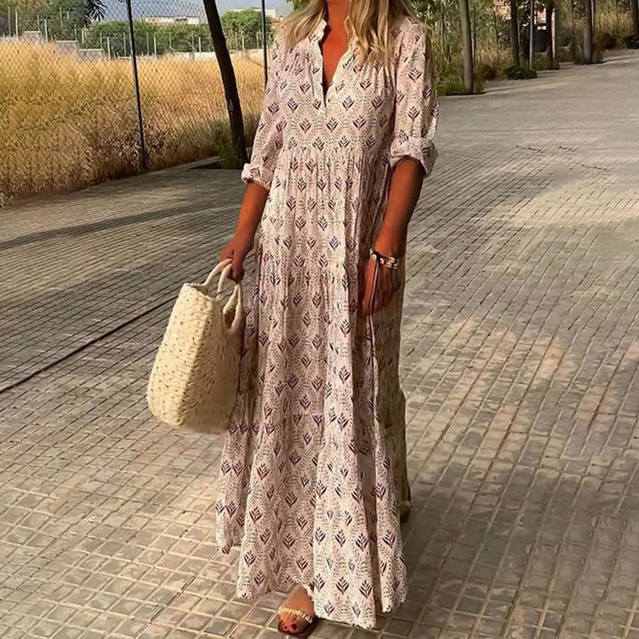 Isabella | Langes Boho-Maxikleid mit V-Ausschnitt 3