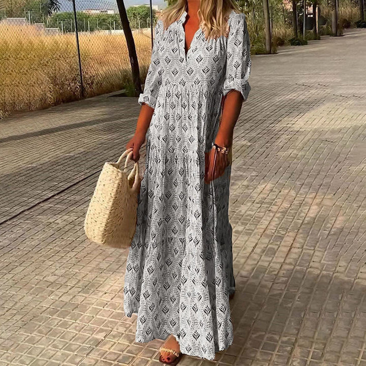 Isabella | Langes Boho-Maxikleid mit V-Ausschnitt 4