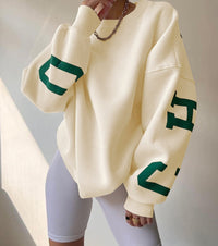 Grace | Oversize Varsity Sweatshirt Mit Kuscheligem Fleecefutter Für Damen