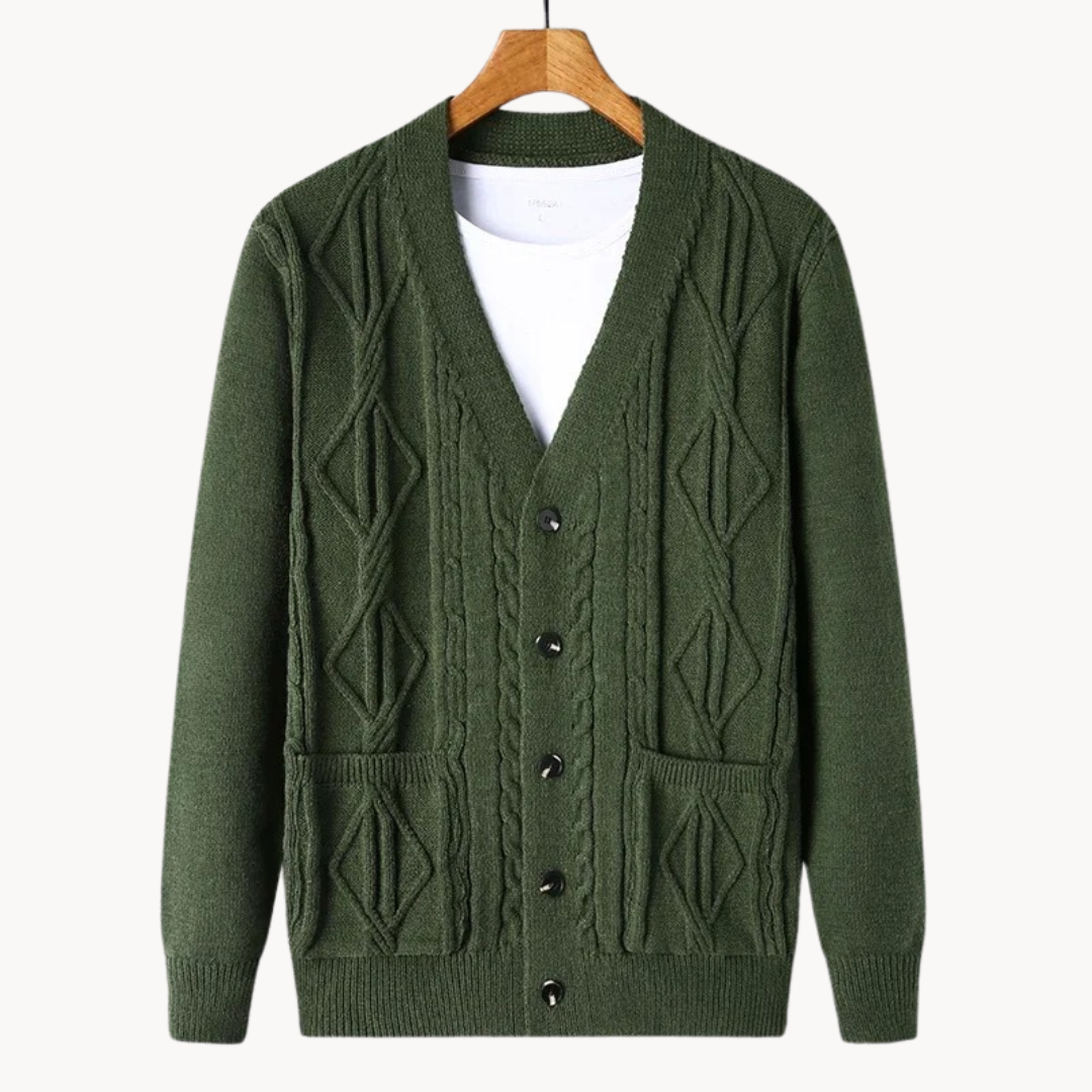 James | Moderne Herren Strickjacke mit Ripp Gestaltung 2