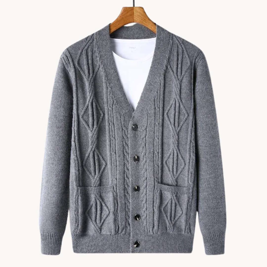 James | Moderne Herren Strickjacke mit Ripp Gestaltung 3