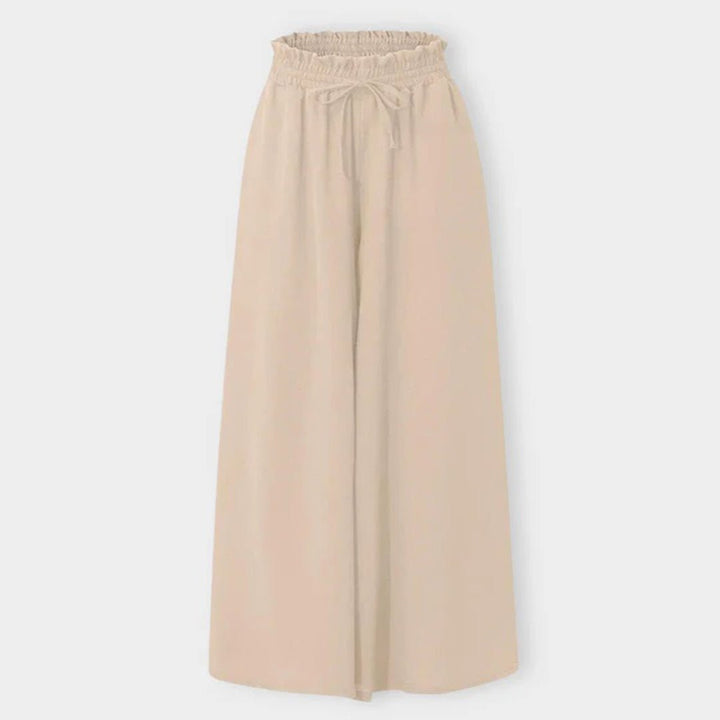 Jasmin | Fließende, Elegante & Bequeme Stoffhose Damen – Weiße Palazzo-Hose 7