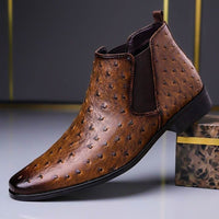 Benjamin | Exclusive and Stylish Men's Boots with Ostrich Leather Embossing