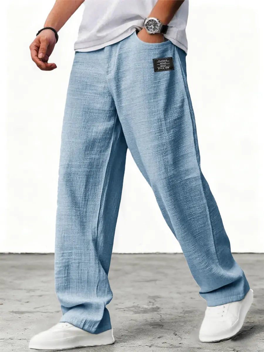 Jovita | Elegante & Atmungsaktive Weiße Leinenhose Damen mit Weitem Bein 0