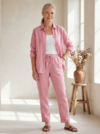 Anna | Set of button-down shirt and tapered pants