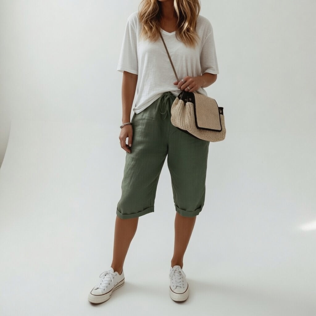 Julians | Atmungsaktive, Lässige & Stilvolle Bermuda Shorts Damen Knielang 2