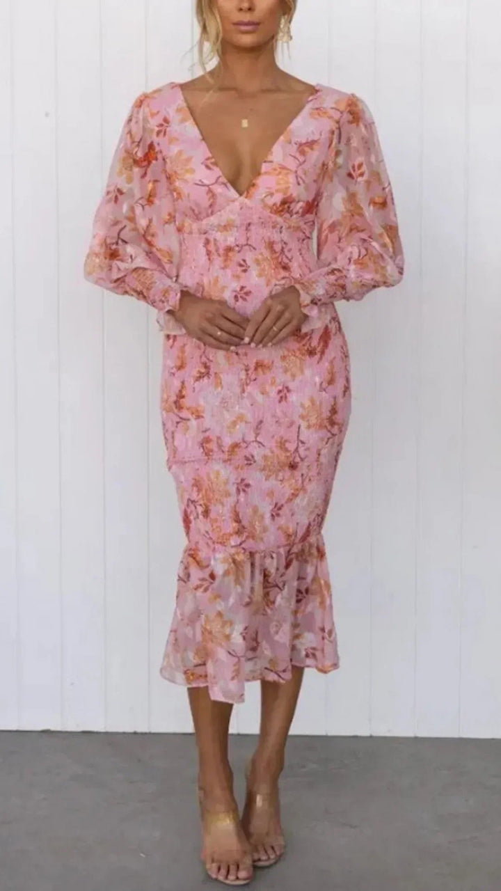 Juna | Blumenkleid Abend Elegant Fließend Damen 0
