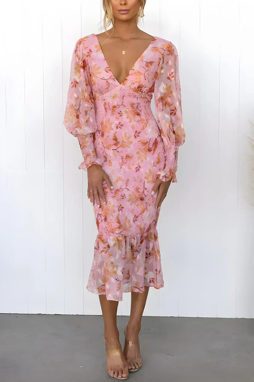 Juna | Blumenkleid Abend Elegant Fließend Damen 1