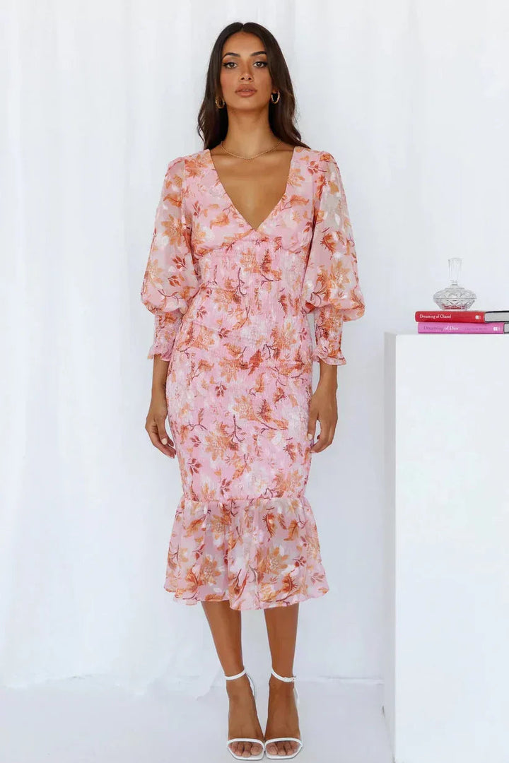 Juna | Blumenkleid Abend Elegant Fließend Damen 3