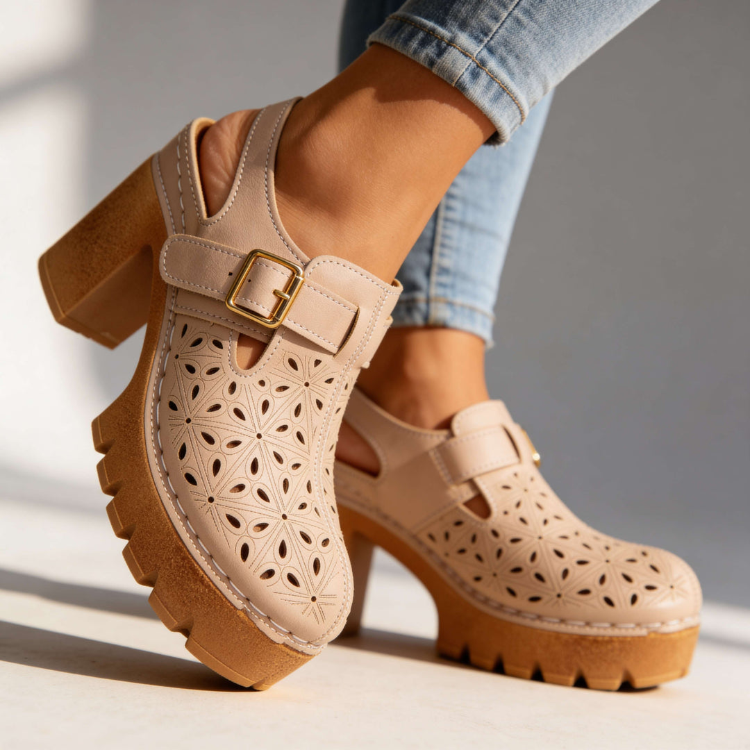 Juna | Plateau Clogs Clogs Plateau Vintage Floral Design Bequeme Passform 9