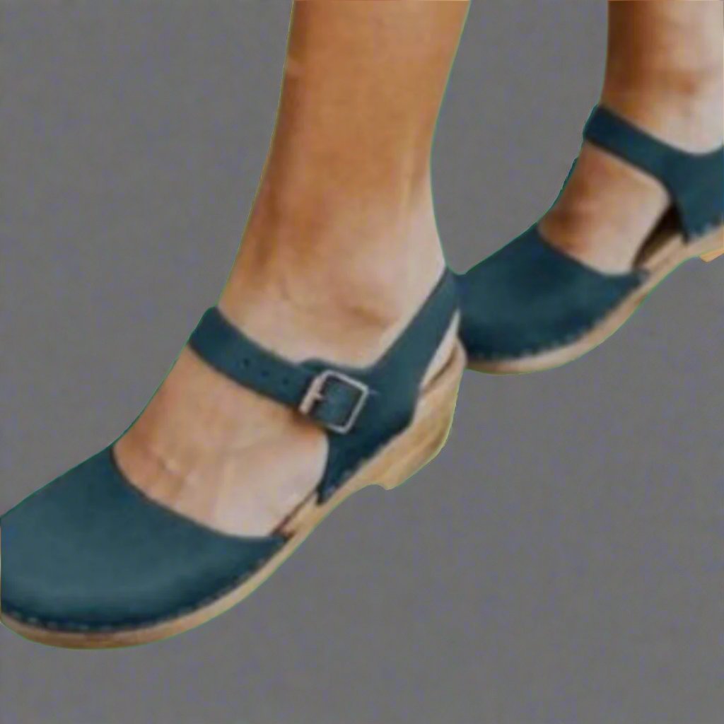 Karin | Vintage inspirierte Plateau Clogs mit Lederobermaterial 2