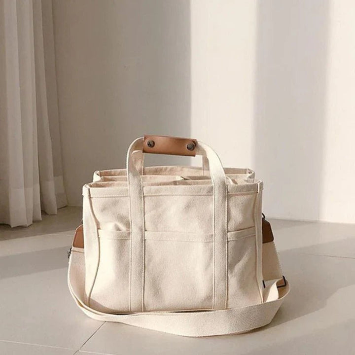 Karolin | Elegante Canvas Tragetasche mit mehreren Fächern 1