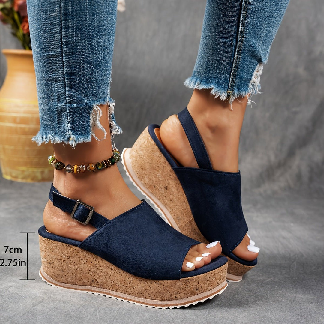 Katharina | Stylische Plateau Keilsandalen mit Animal Print 3