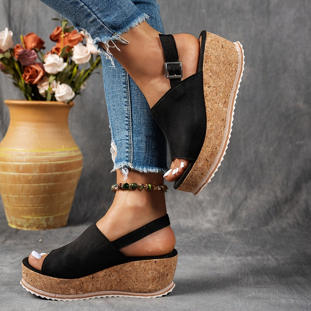 Katharina | Stylische Plateau Keilsandalen mit Animal Print 7