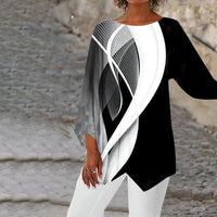Victoria | Elegantes Und Asymmetrisches Tunika-Top Mit Geometrischem