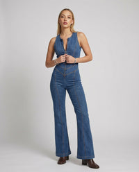 Katrin | Figure-hugging denim jumpsuit with retro charm