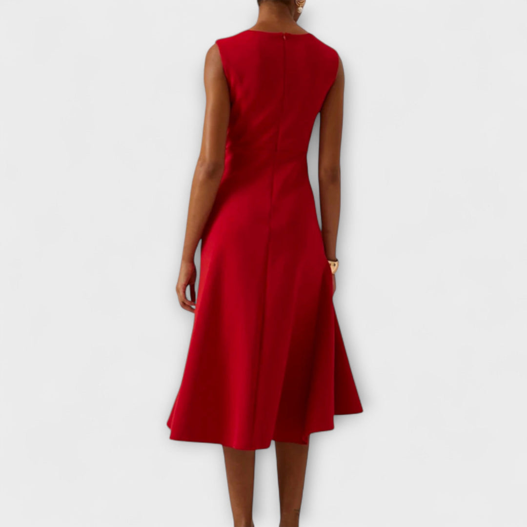 Katrin | Elegantes Festliches Kleid für Hochzeitsgäste – Asymmetrisches Midikleid für Damen 1
