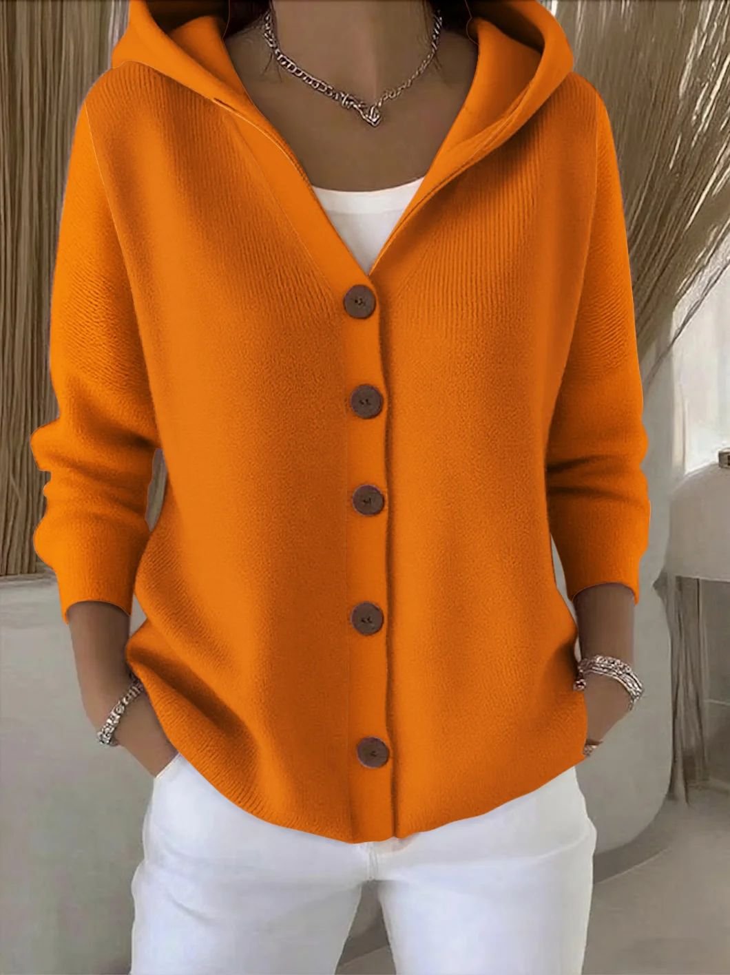 Kerstin | Vielseitige und weiche Strickjacke mit Kapuze 5
