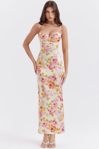 Emma | Romantisches Hochzeitsgästekleid mit floralem Muster