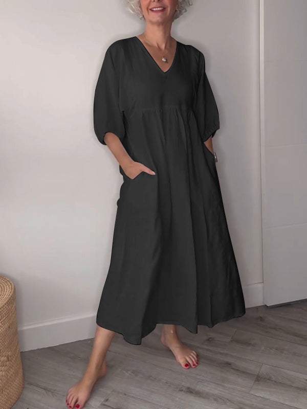 Klara | Midikleid mit V-Ausschnitt und elegantem Design 5