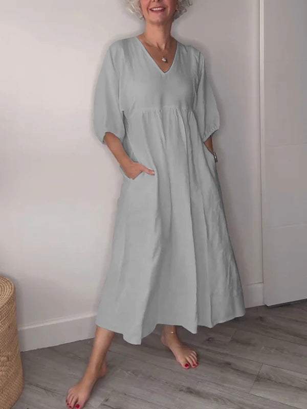 Klara | Midikleid mit V-Ausschnitt und elegantem Design 7