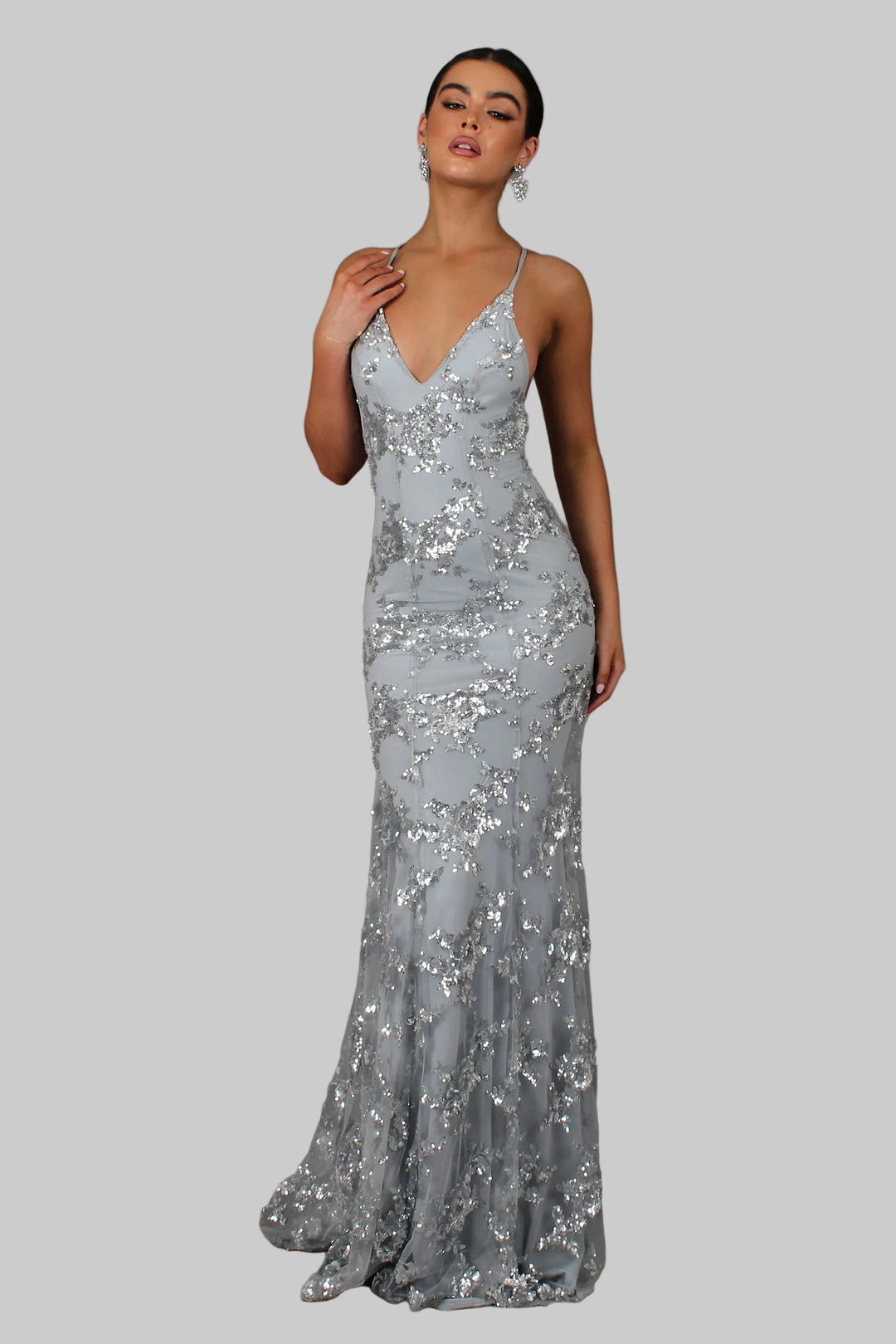 Klaudia | Maxikleid Festlich V-Ausschnitt Elegante Silhouette Sommer Damen 1