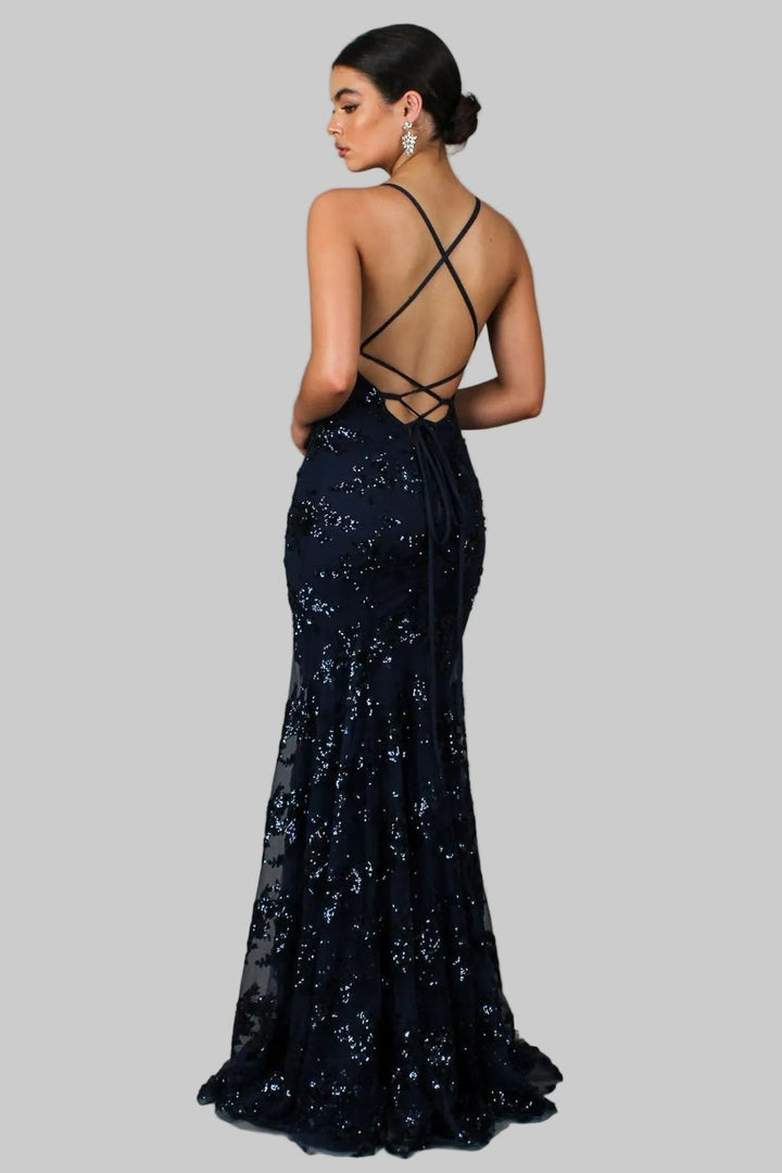 Klaudia | Maxikleid Festlich V-Ausschnitt Elegante Silhouette Sommer Damen 2