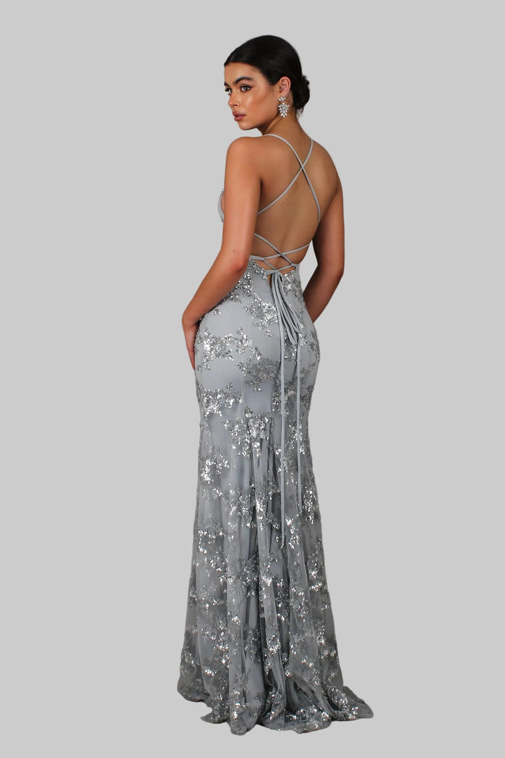 Klaudia | Maxikleid Festlich V-Ausschnitt Elegante Silhouette Sommer Damen 3
