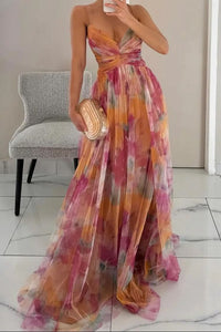 Mila | Ethereal Maxi Dress with Watercolor Floral Pattern