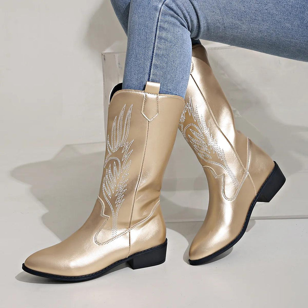 Leah | Cowboystiefel Damen Leder Western Stil Komfort Moderat 2