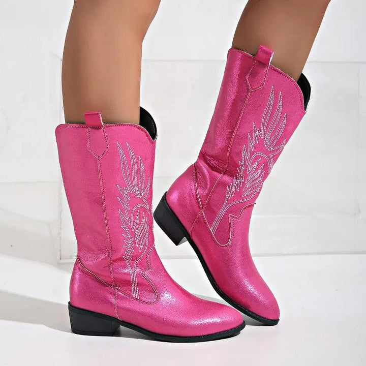 Leah | Cowboystiefel Damen Leder Western Stil Komfort Moderat 9