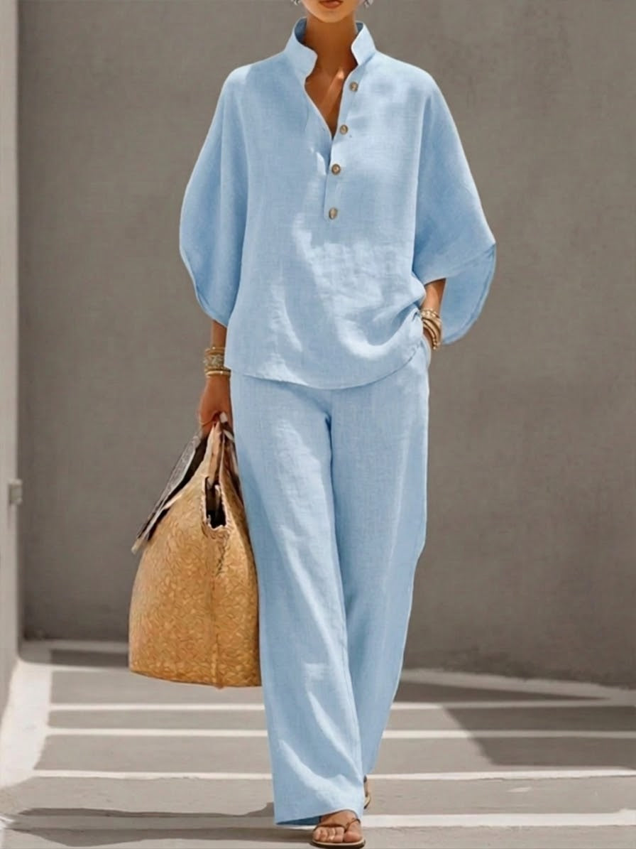 Liana | Damen Outfit Elegantes Zweiteiliges Set Luftig Relaxed Fit 1