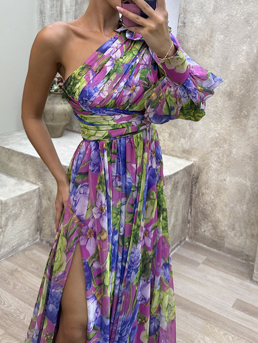Lilia | Elegantes, Romantisches &amp; Fließendes One-Shoulder-Maxikleid 6