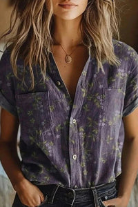 Claudia | Elegant women's blouse with vintage floral pattern